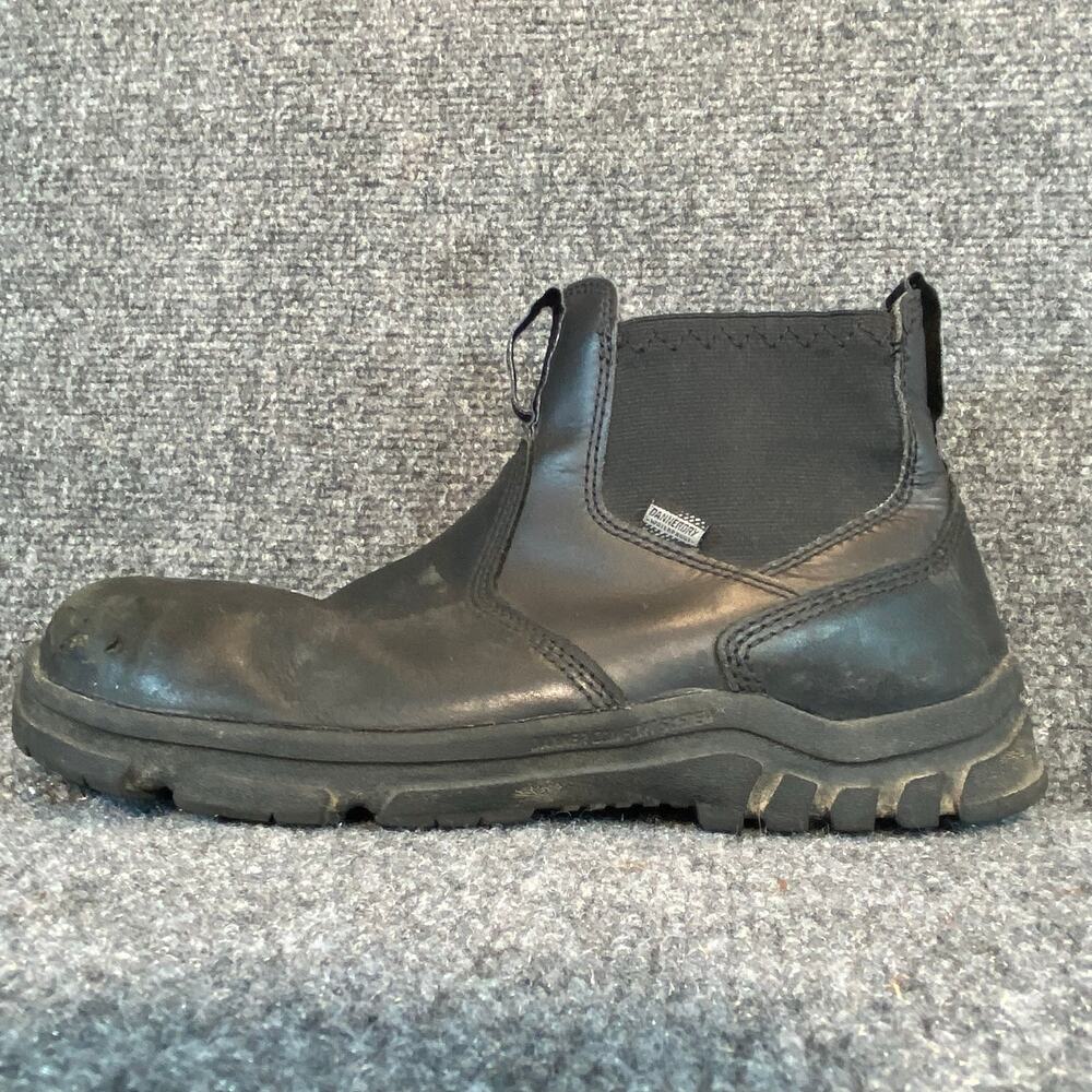 Danner Comfort Men 9 Black Leather Lookout Pull on Steel Toe Military Work Boots